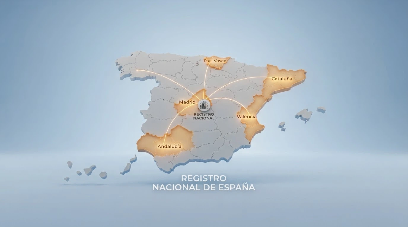 Mapa de España con las CCAA que han suscrito el convenio de interconexión con la DGOJ resaltadas