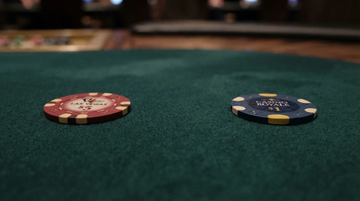 Dos llaves etiquetadas «sin depósito» y «sin rollover» sobre un fondo de casino, separadas