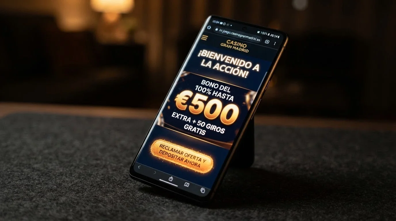 Un primer plano de una pantalla de casino con el banner de bono de bienvenida y el icono de Apple Pay como método seleccionado
