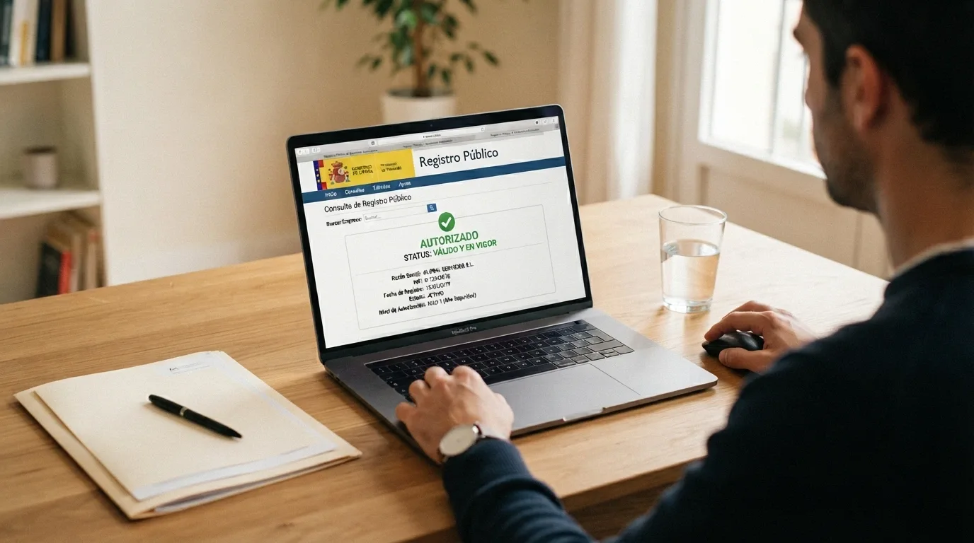Pantalla del registro oficial de la DGOJ en ordenacionjuego.es con el listado de operadores autorizados y el detalle de una licencia