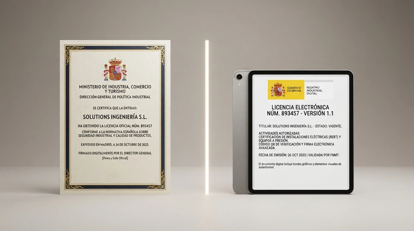 Un documento oficial con el escudo de la DGOJ junto a una pantalla que muestra una licencia de Curaçao, separados por una línea divisoria
