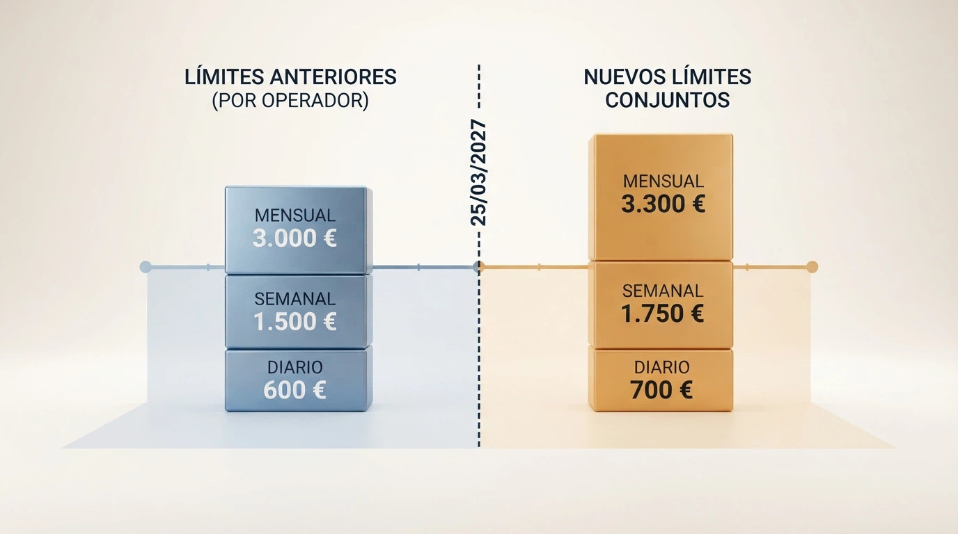 Una línea de tiempo que muestra el régimen vigente por operador y el nuevo régimen conjunto del RD 520/2026 con fecha de entrada en vigor