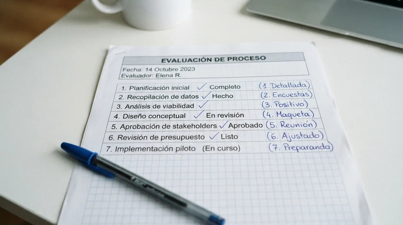 Lista de verificación sobre papel cuadriculado con los criterios aplicados: licencia DGOJ, condiciones del reembolso, transparencia de términos, requisitos de apuesta
