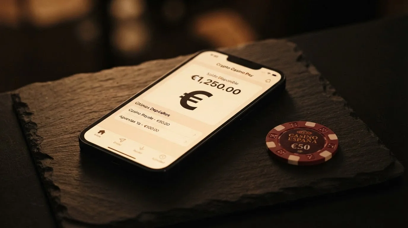 Monedero digital de criptomonedas mostrando saldos en Bitcoin, Ethereum y USDT junto a la interfaz de un casino