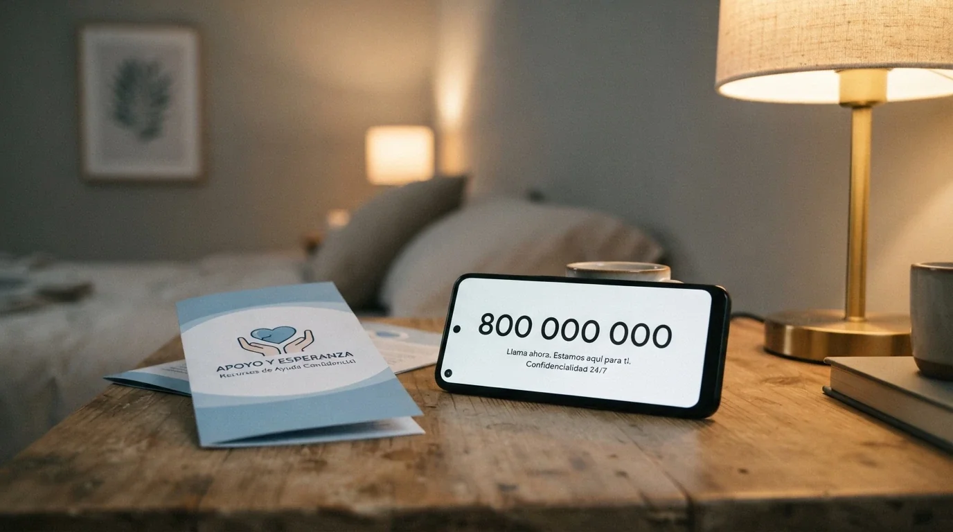 Teléfono móvil con el número 900 200 225 en pantalla junto a un folleto de FEJAR sobre juego responsable