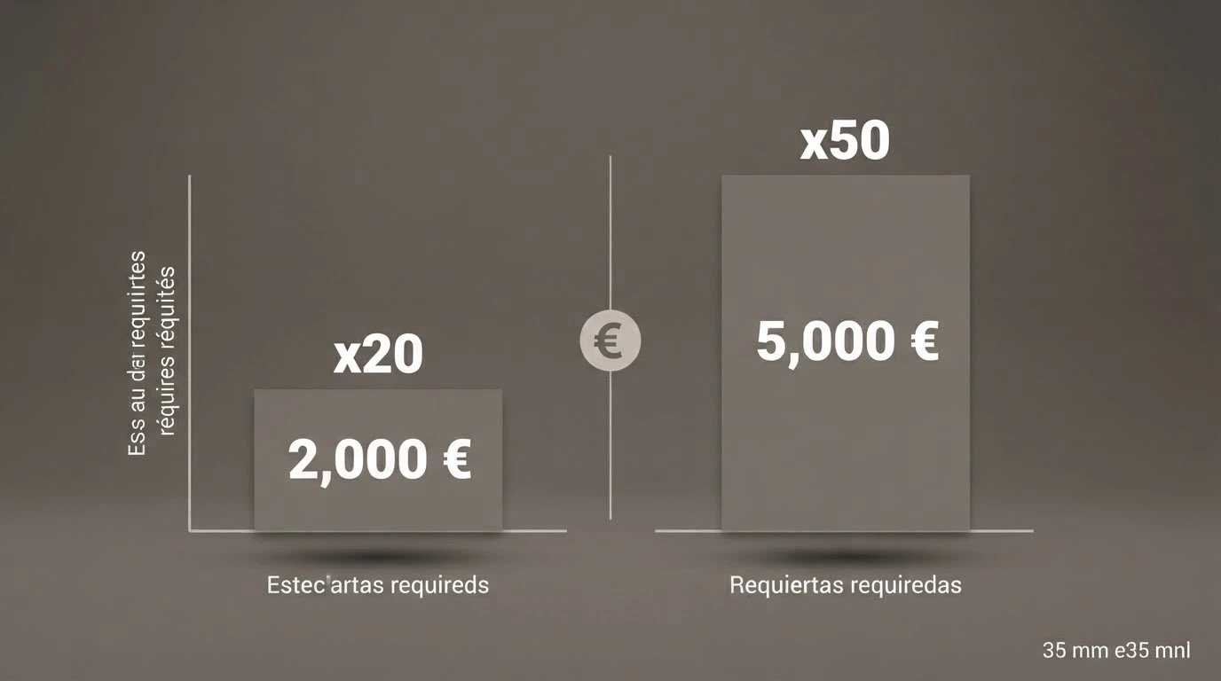 Una calculadora junto a una tabla con cifras de rollover y el texto «x20» y «x50» resaltados