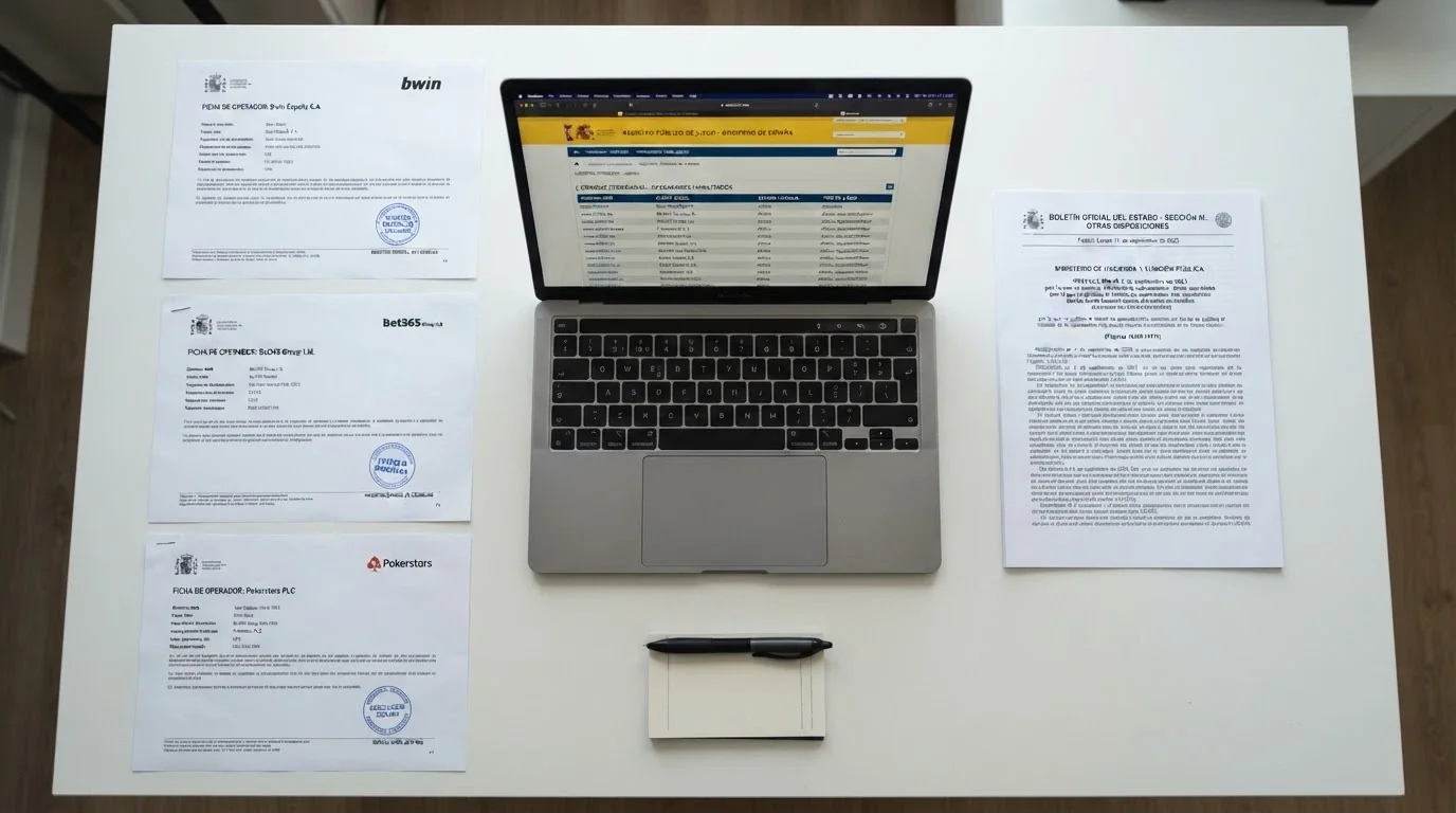 Documentos oficiales del BOE, el registro de la DGOJ y fichas de operador utilizados en la verificación de esta guía